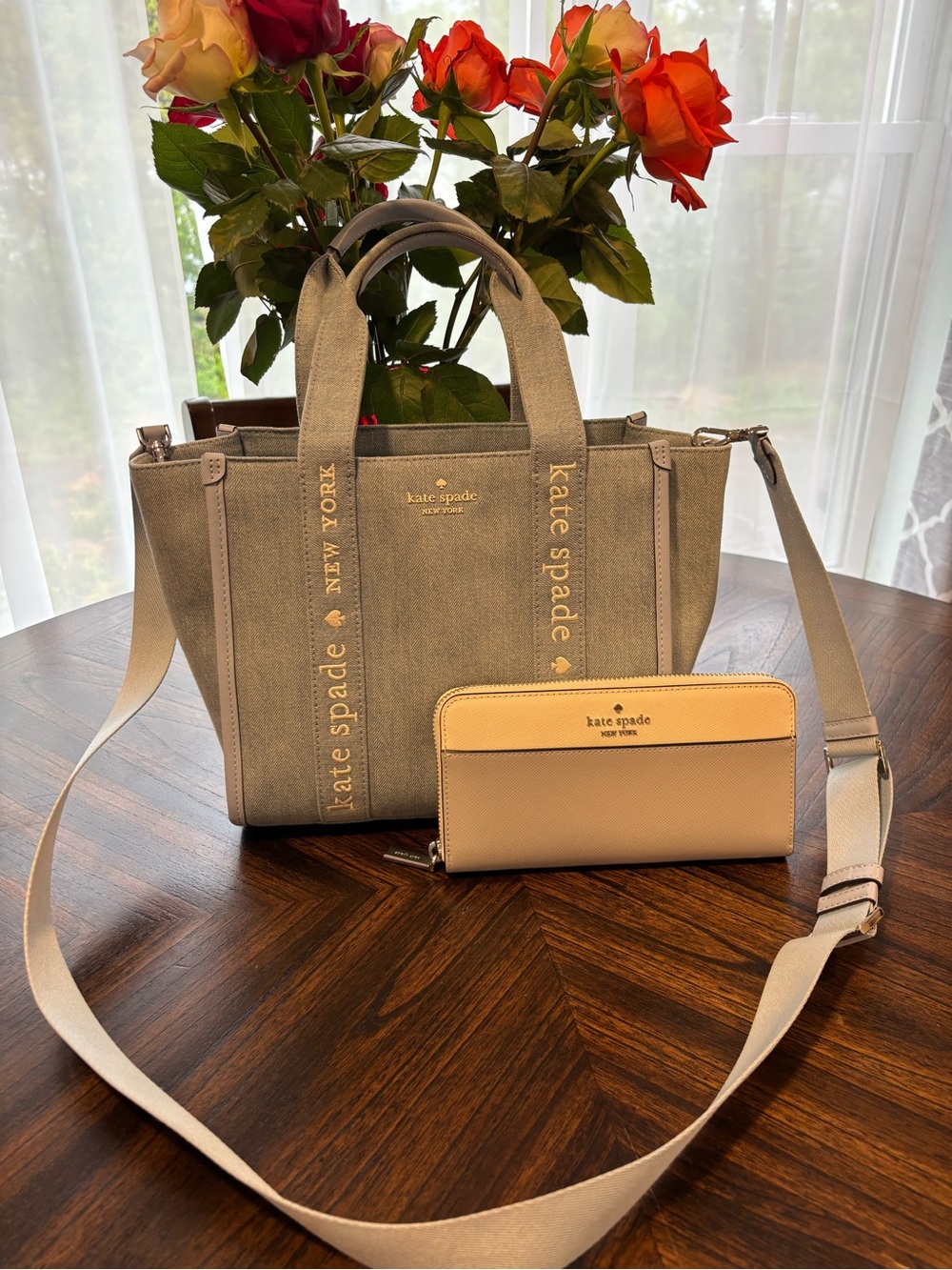 Kate Spade Denim canvas tote with Wallet